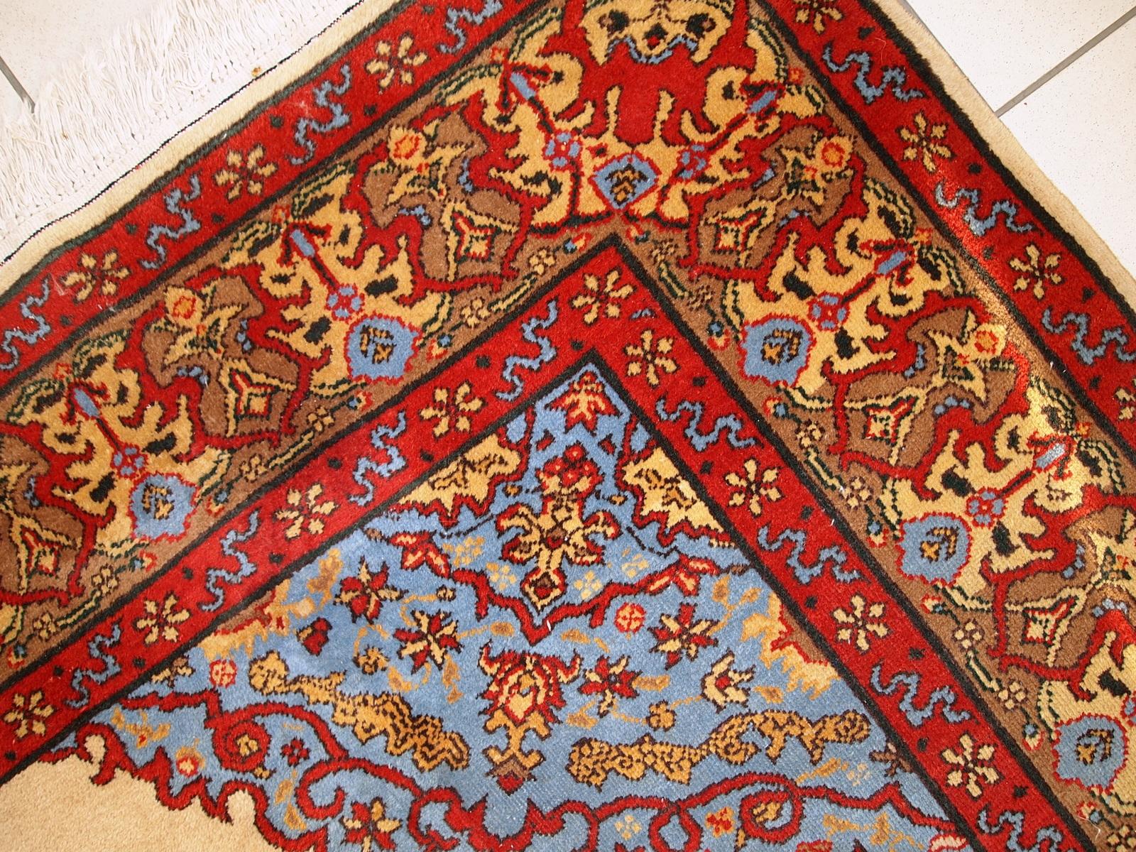 Handgefertigter antiker Teppich im Täbris-Stil, 1970er Jahre, 1C326 im Angebot 6