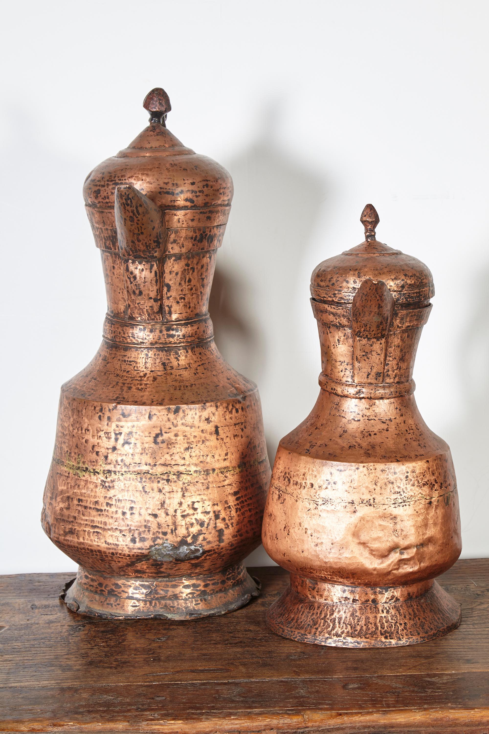 Handmade Antique Tibetan Ceremonial Holy Water Vessels For Sale 2