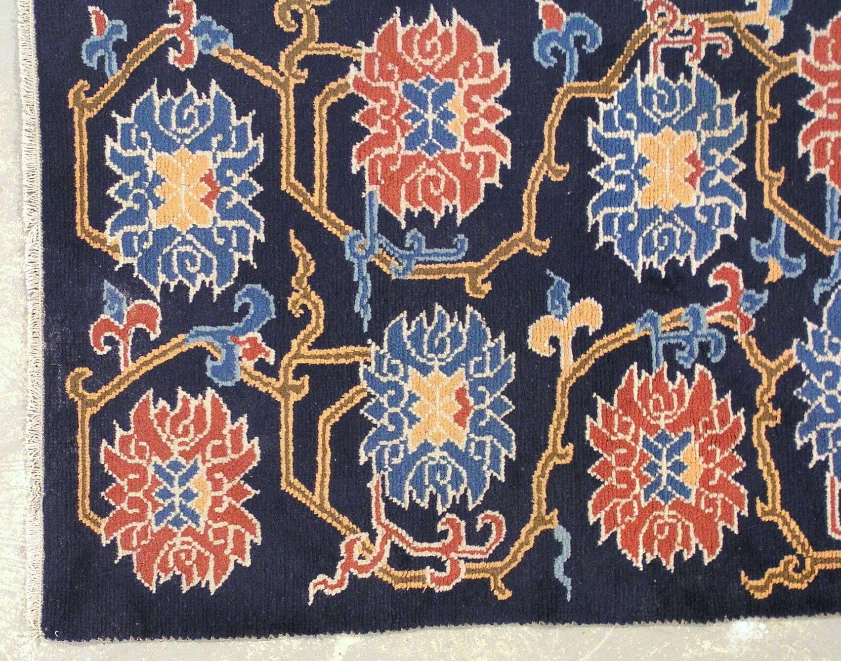 Nepalese Handmade Antique Tibetan Khaden Rug, 1900s, 1L16