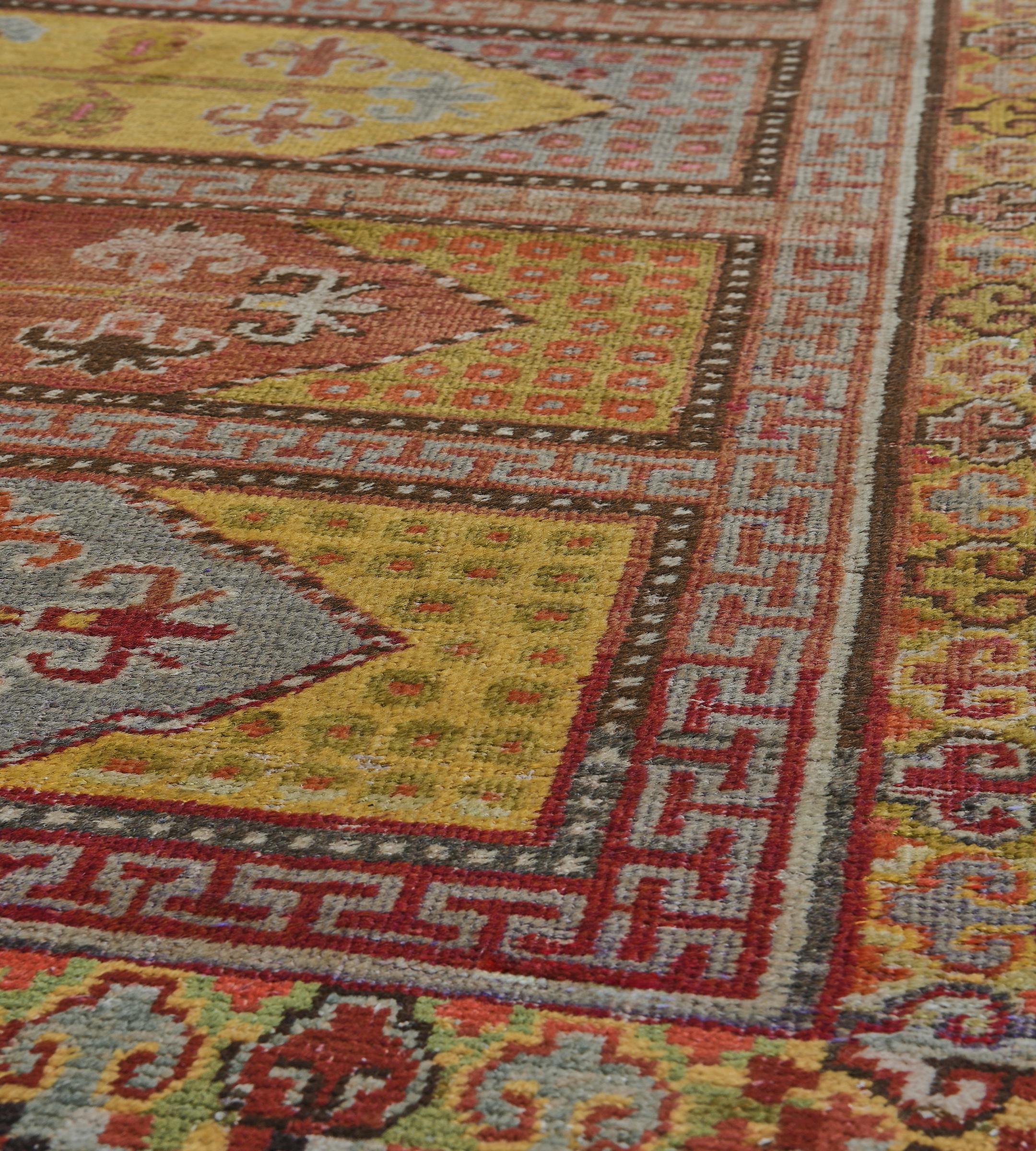 Wool Handmade Antique Traditional Woool Red Khotan Runner Wall Hanging For Sale