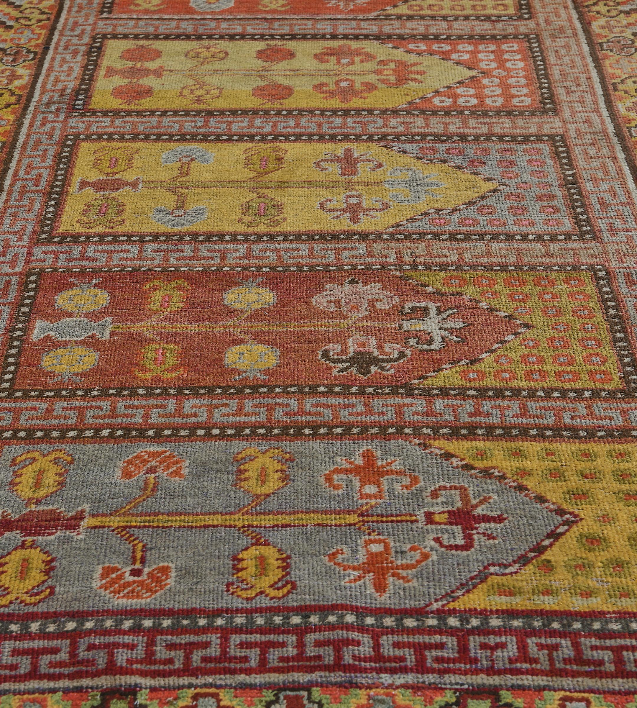 Handmade Antique Traditional Woool Red Khotan Runner Wall Hanging For Sale 1