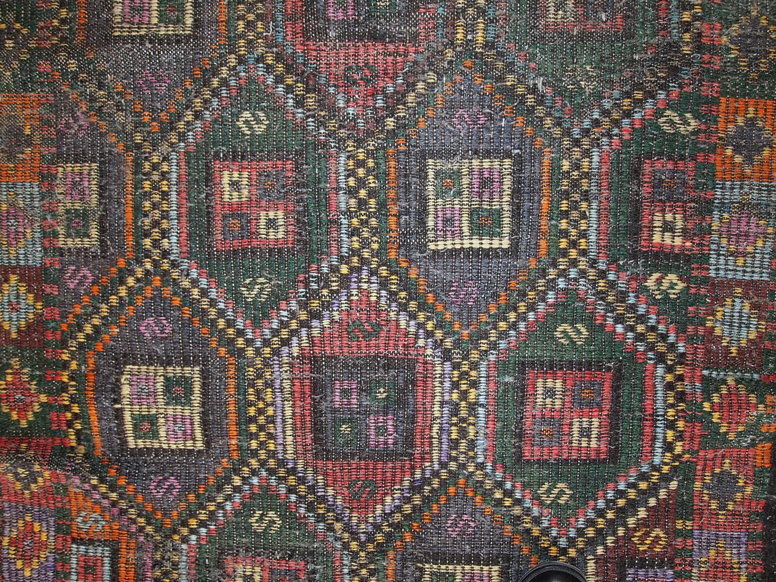 Hand-Knotted Handmade Antique Tunisian Flat-Weave Kilim, 1930s, 1C532