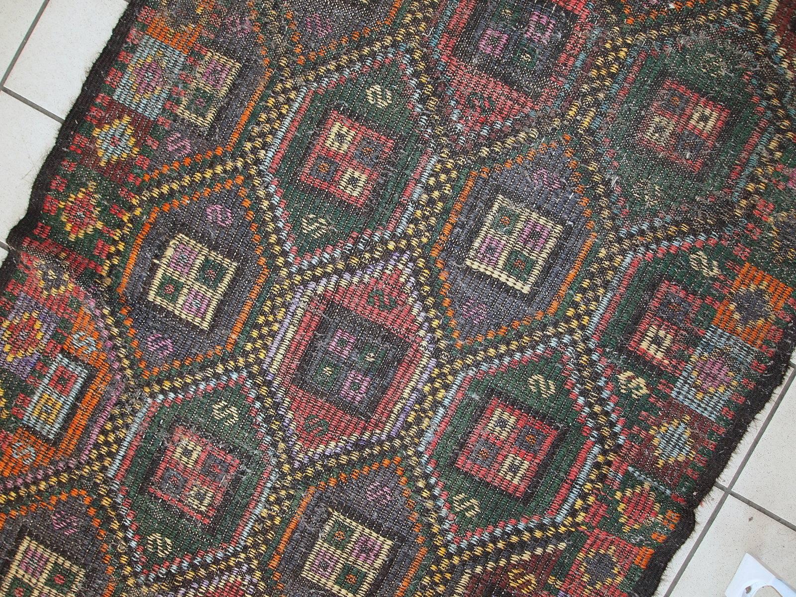 Handmade Antique Tunisian Flat-Weave Kilim, 1930s, 1C532 2