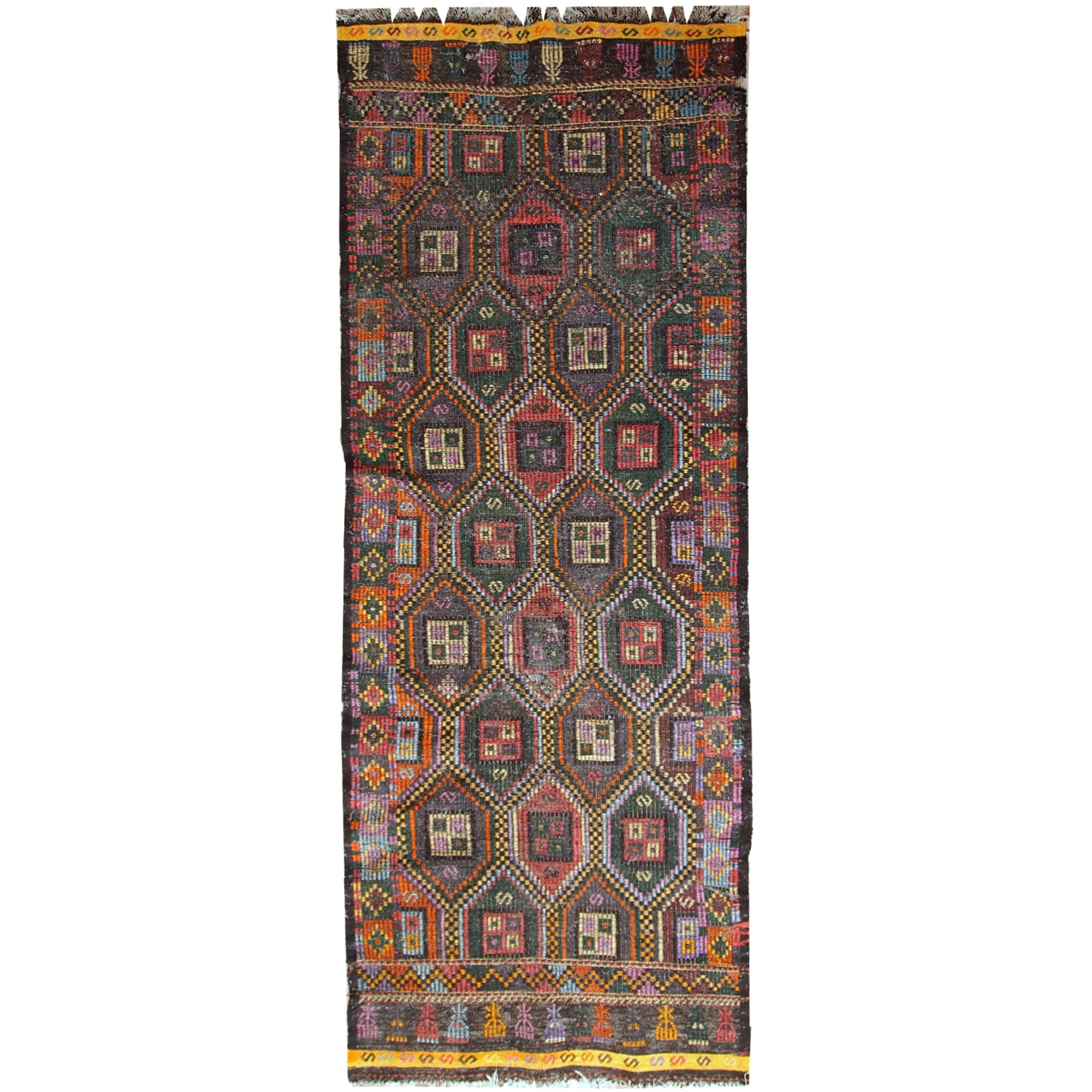Handmade Antique Tunisian Flat-Weave Kilim, 1930s, 1C532