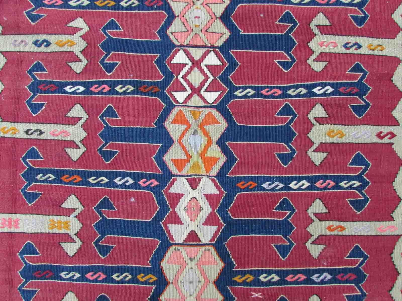Handmade Antique Turkish Anatolian Kilim, 1920s, 1Q06 In Good Condition For Sale In Bordeaux, FR