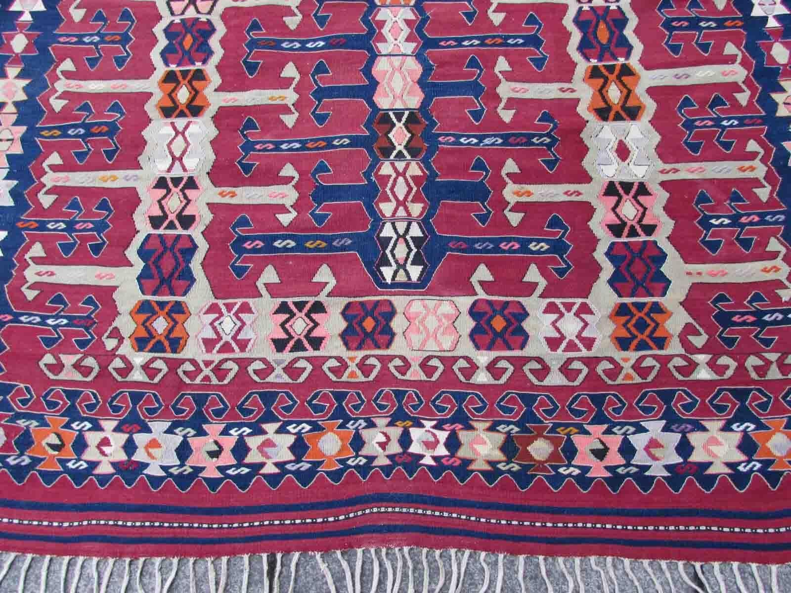 Wool Handmade Antique Turkish Anatolian Kilim, 1920s, 1Q06 For Sale