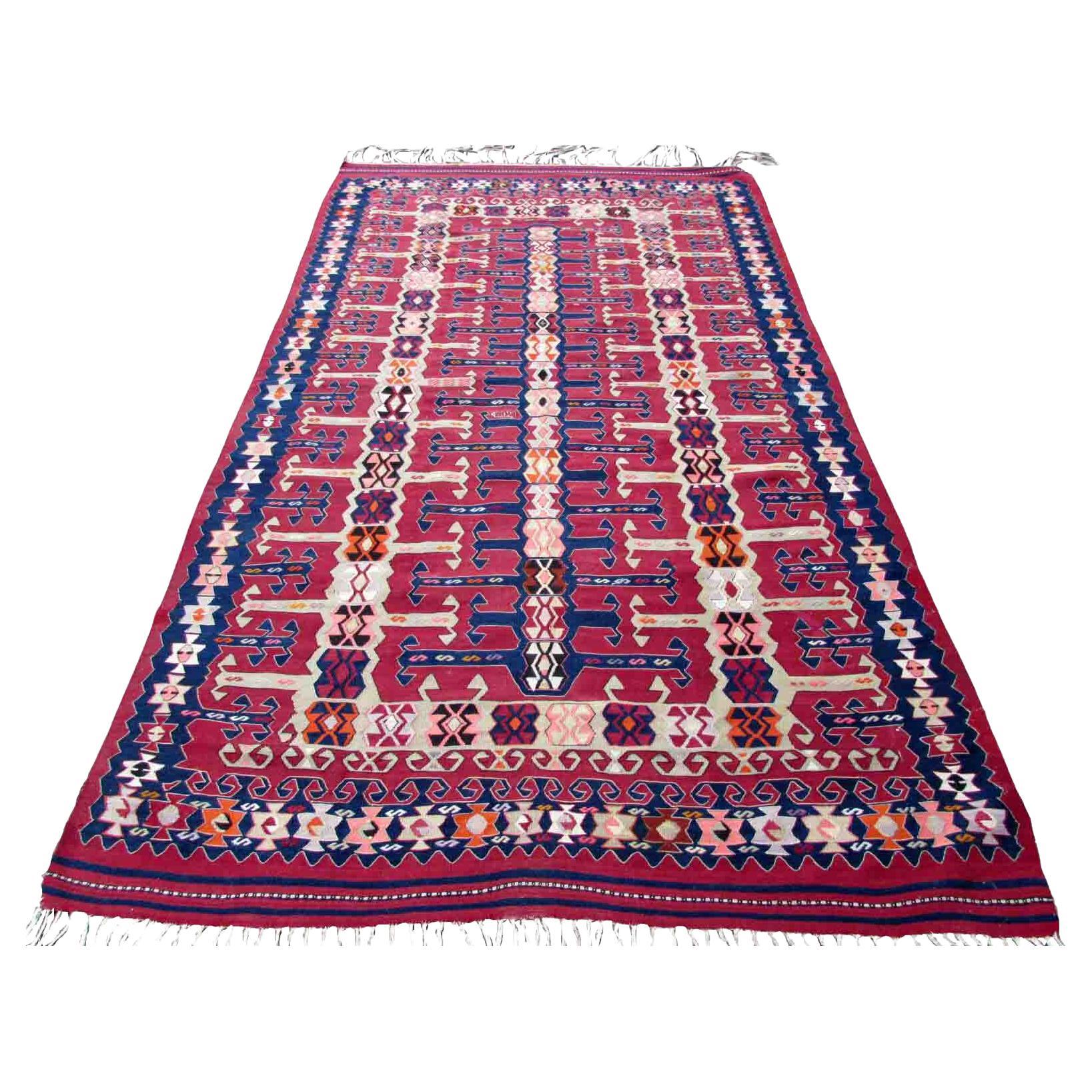 Handmade Antique Turkish Anatolian Kilim, 1920s, 1Q06 For Sale