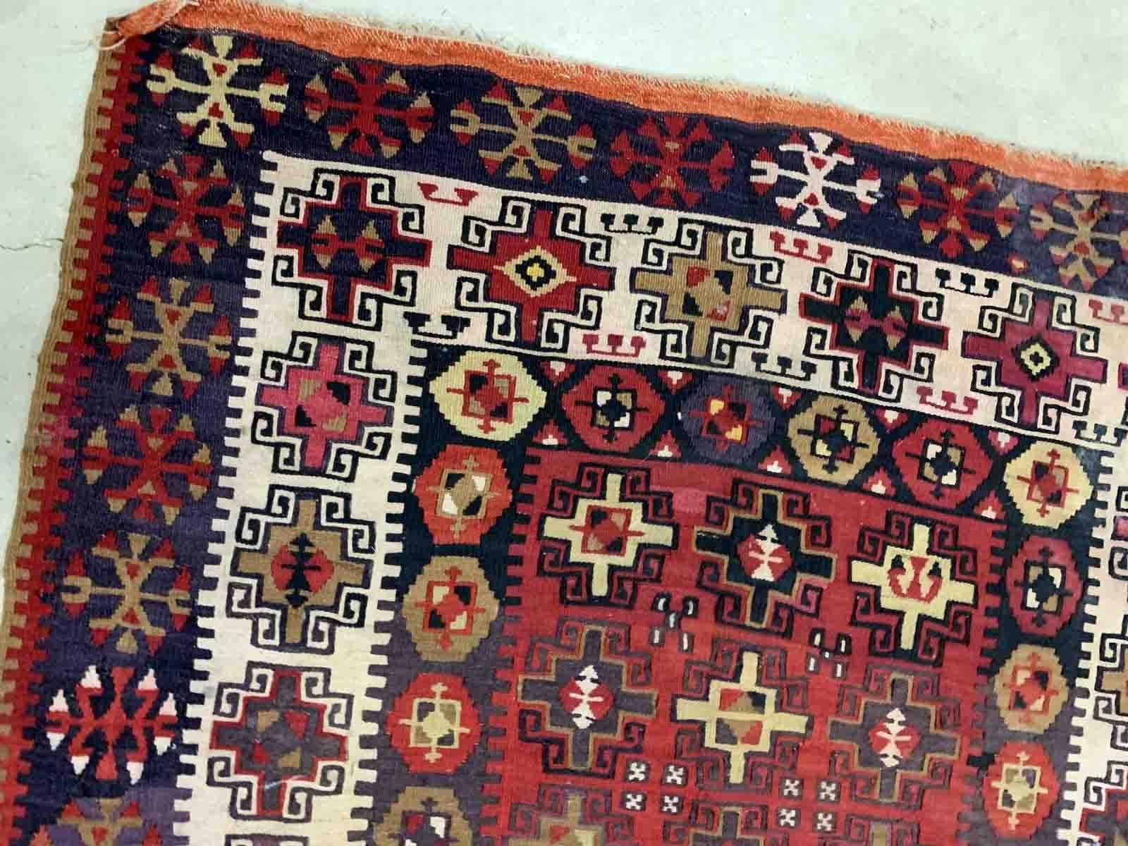 Hand-Knotted Handmade Antique Turkish Anatolian Rug, 1910s, 1B900 For Sale