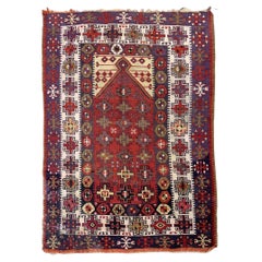 Handmade Antique Turkish Anatolian Rug, 1910s, 1B900