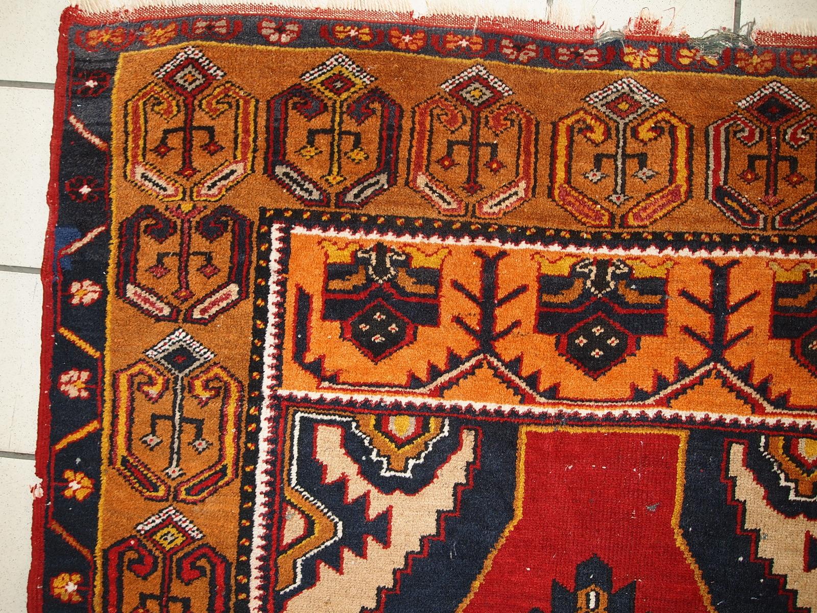 Hand-Knotted Handmade Antique Turkish Anatolian Rug, 1920s, 1C728 For Sale