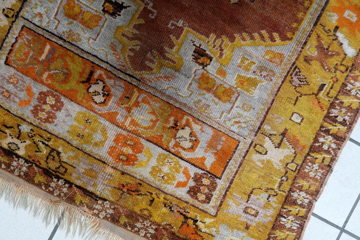 Hand-Knotted Handmade Antique Turkish Anatolian Rug 3.2' x 5.3' 1920s - 1C1153 For Sale