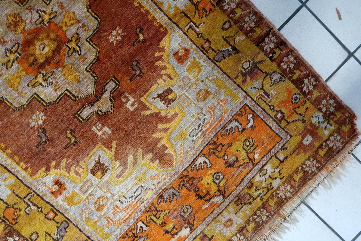 Wool Handmade Antique Turkish Anatolian Rug 3.2' x 5.3' 1920s - 1C1153 For Sale
