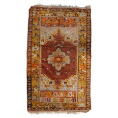 Handmade Antique Turkish Anatolian Rug 3.2' x 5.3' 1920s - 1C1153