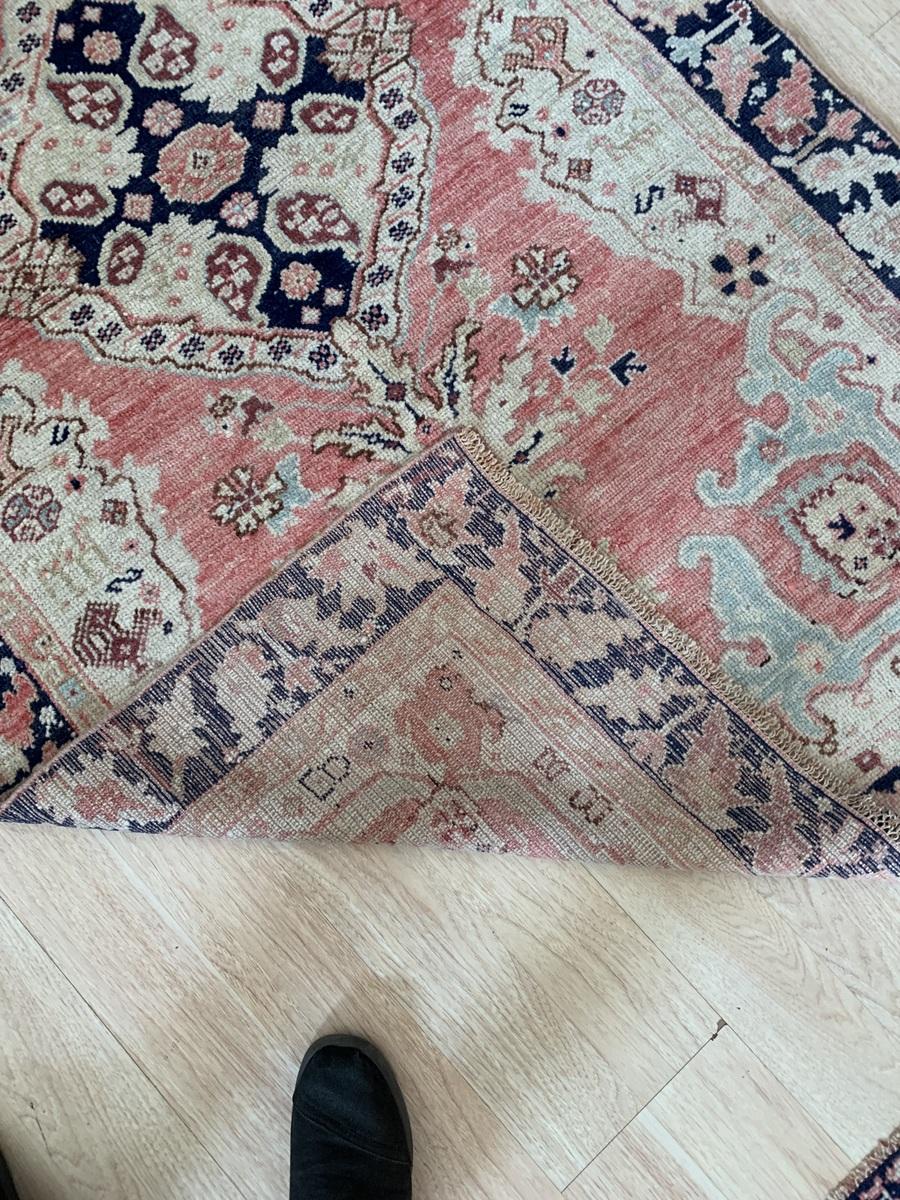 Laine Tapis turc antique fait à la main 3.7' x 6,4' 1920 - 2B51 en vente