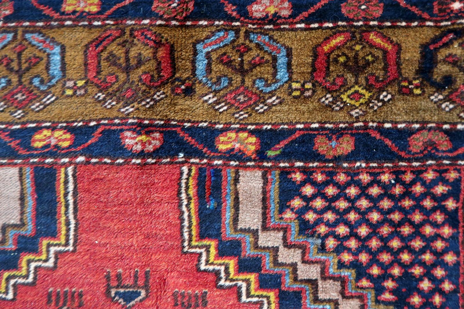 Handgefertigter antiker türkischer anatolischer Teppich 3.7' x 7.1', 1920er Jahre - 1C1118 im Angebot 5