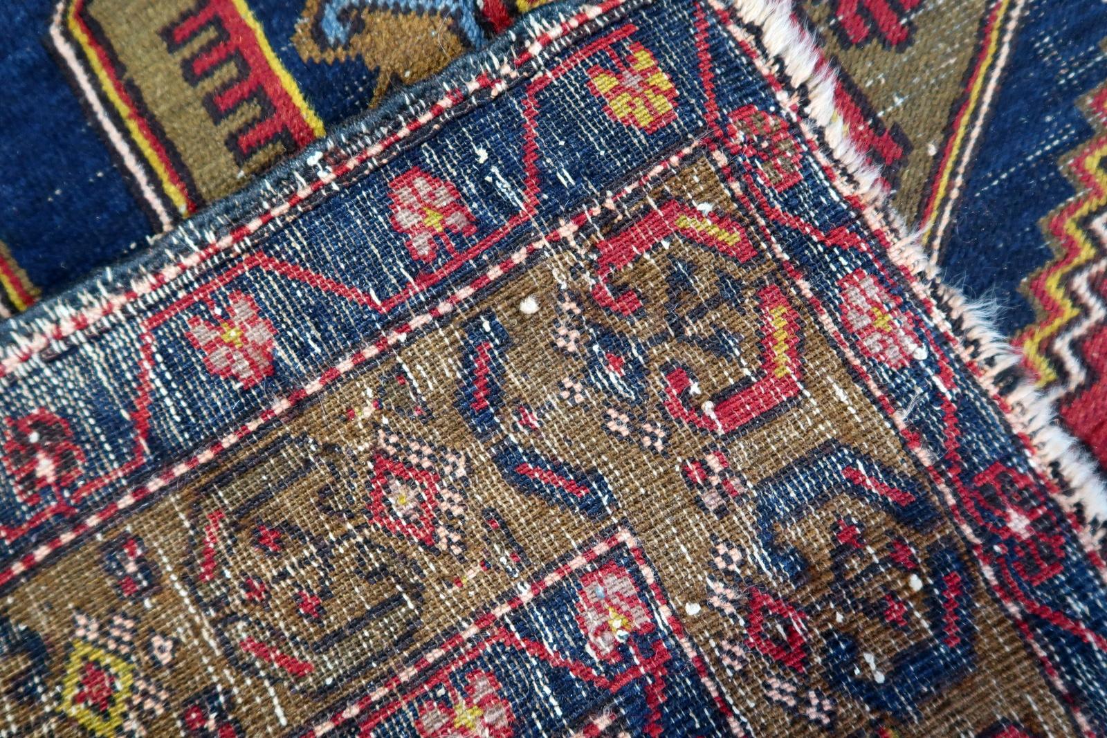Handgefertigter antiker türkischer anatolischer Teppich 3.7' x 7.1', 1920er Jahre - 1C1118 im Angebot 7
