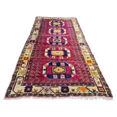 Tappeto antico turco anatolico fatto a mano 5' x 9.5' 1930 - 2K23