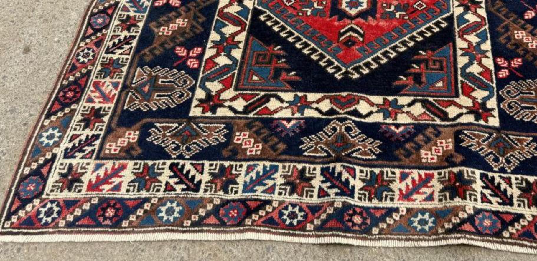 Français Tapis ancien turc Bergama fait main 5.1' x 8.2', années 1930 - 2B114 en vente