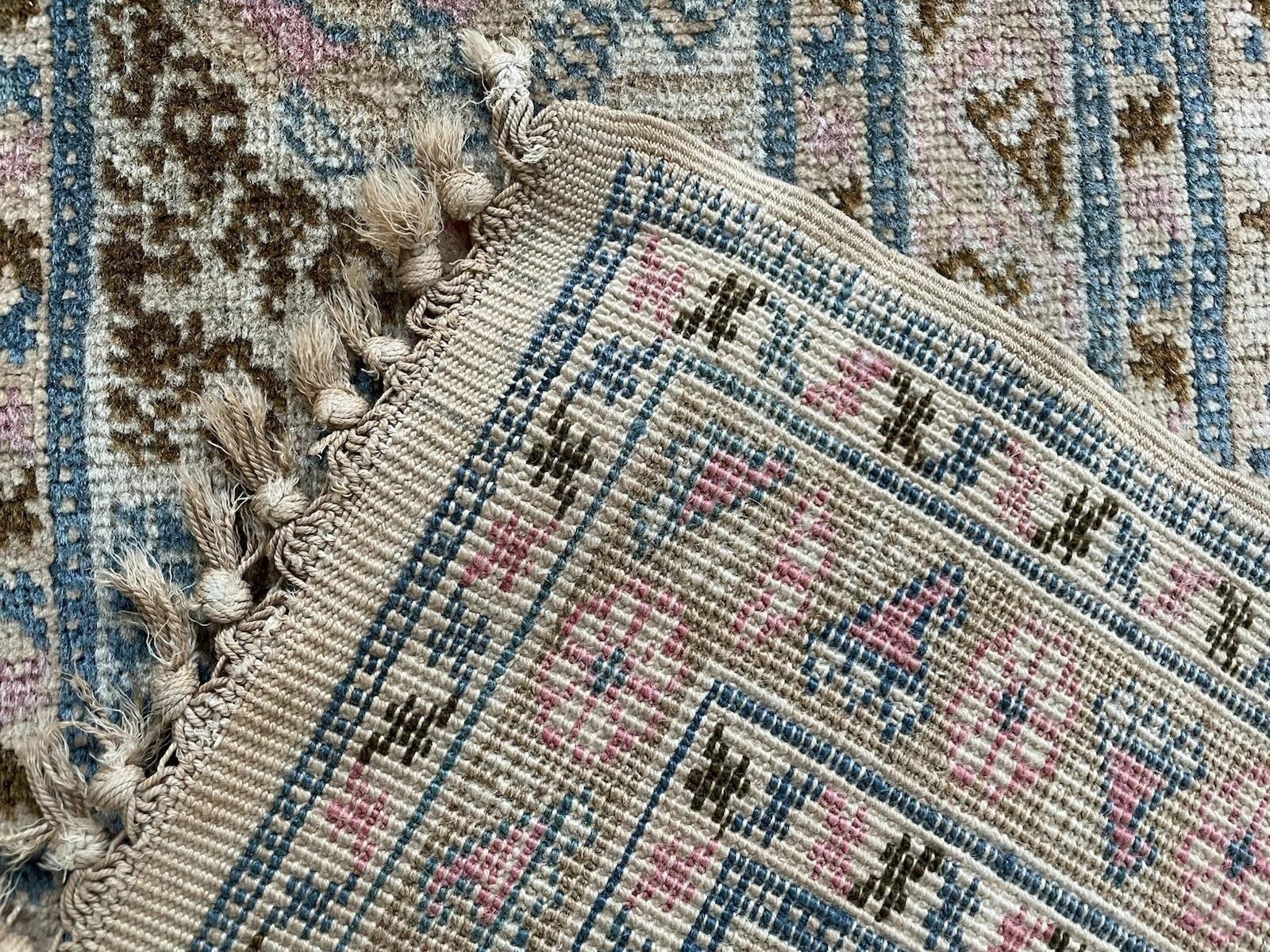 Tapis de prière Ghurdes turc ancien fait main 4.3' x 6', 1880s - 1N98 en vente 3