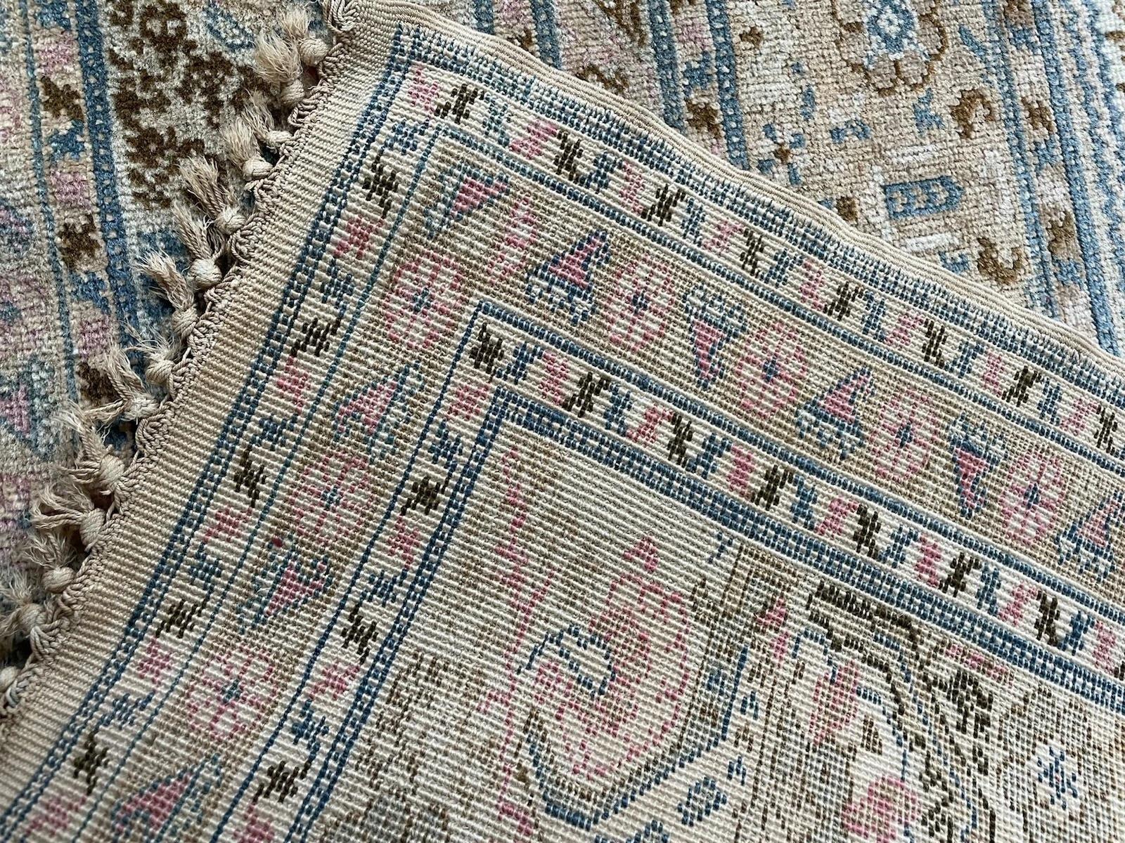 Tapis de prière Ghurdes turc ancien fait main 4.3' x 6', 1880s - 1N98 Bon état - En vente à Bordeaux, FR