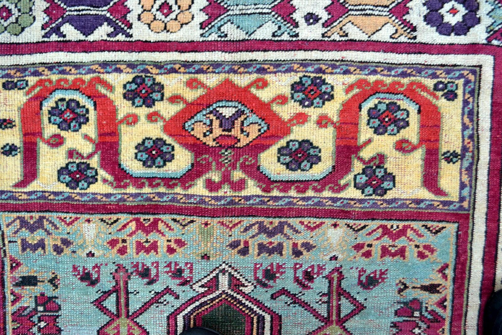 Handmade Antique Turkish Kersheir Rug, 1880s, 1P25 In Good Condition For Sale In Bordeaux, FR