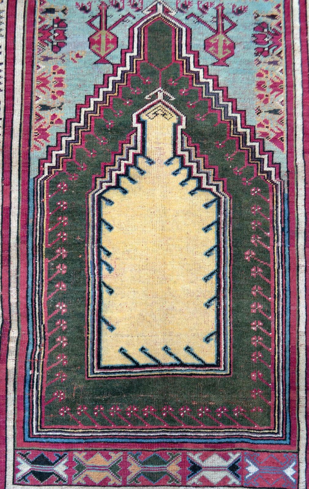 Late 19th Century Handmade Antique Turkish Kersheir Rug, 1880s, 1P25 For Sale