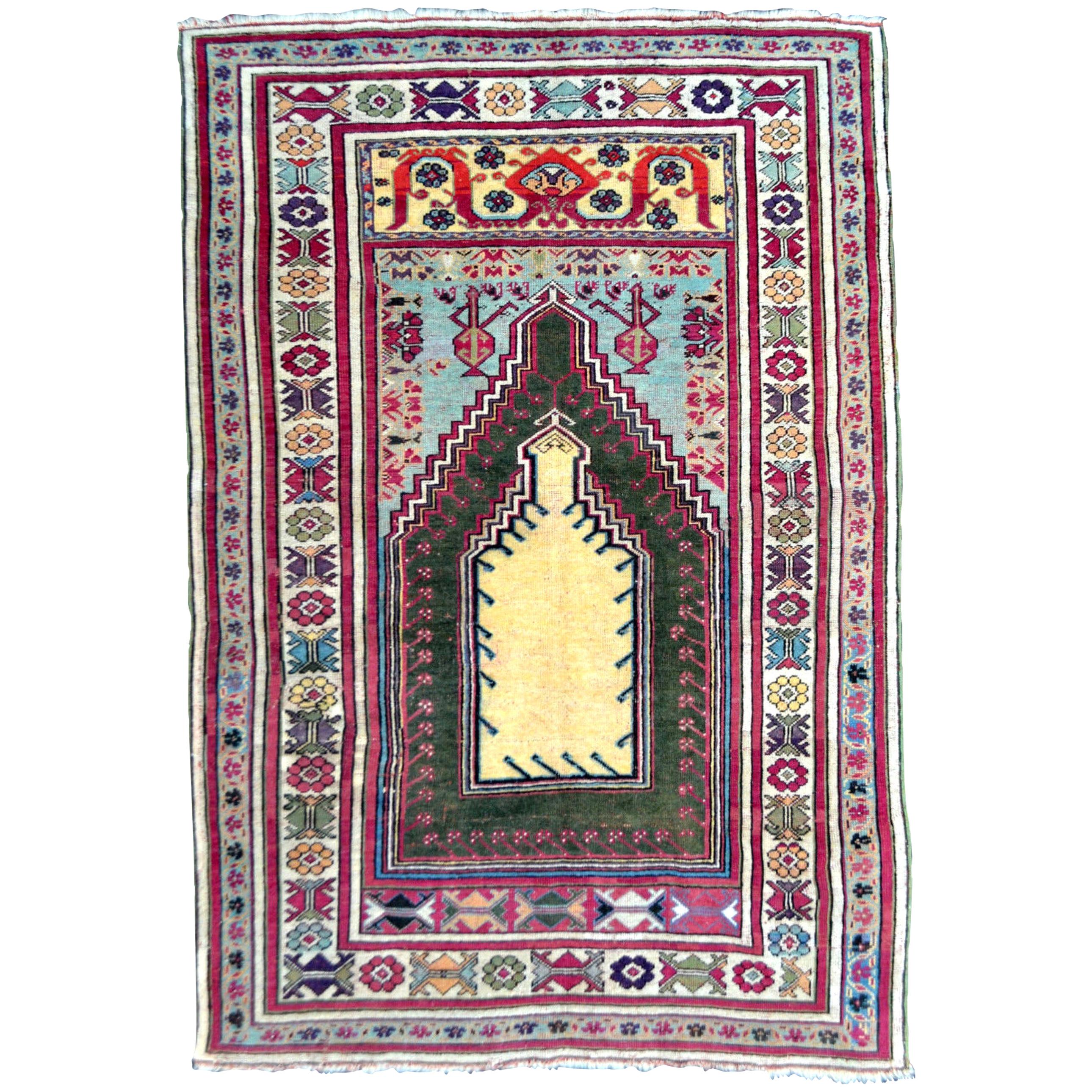 Handmade Antique Turkish Kersheir Rug, 1880s, 1P25 For Sale