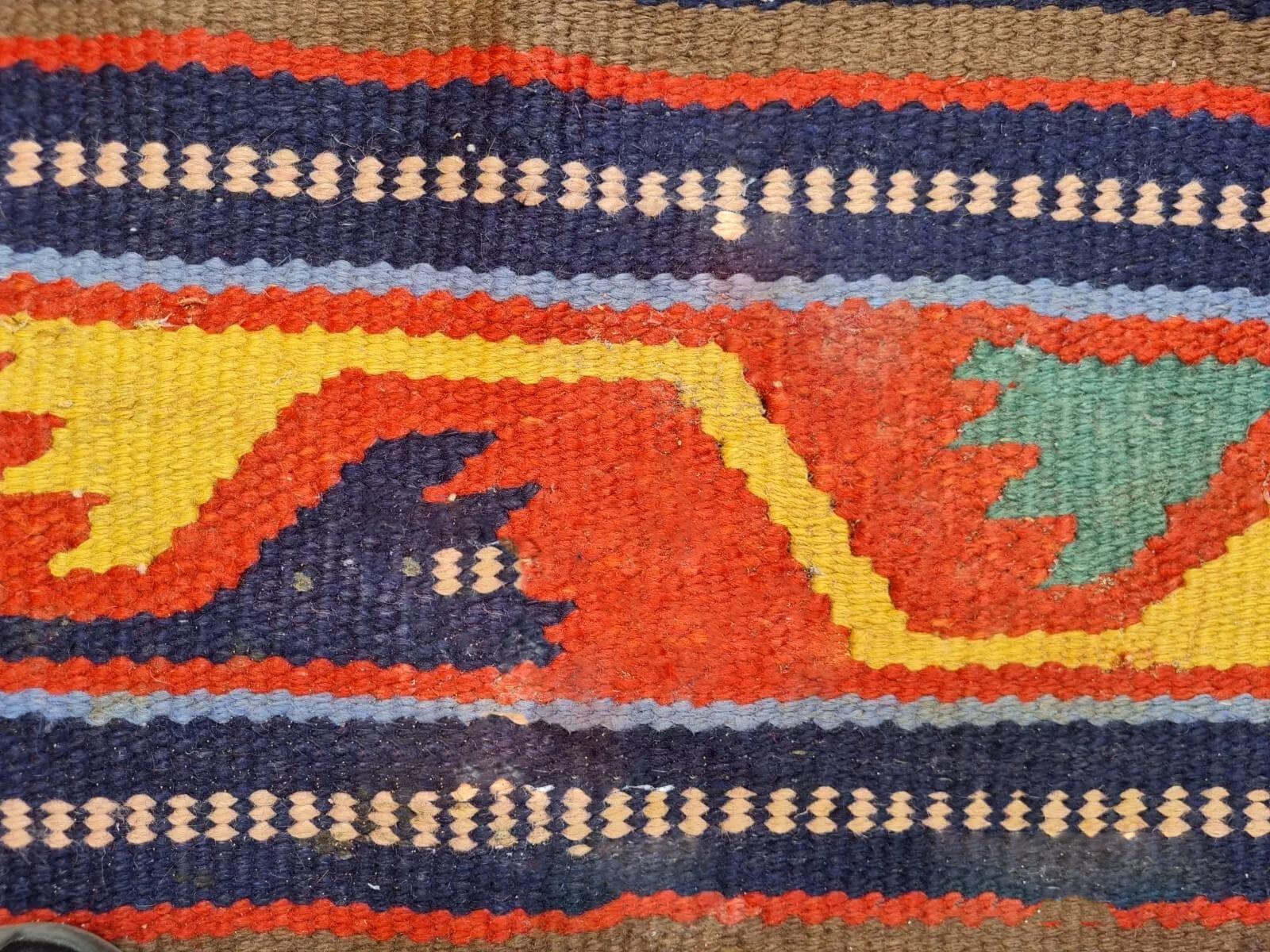 Handgefertigter antiker türkischer Konya Kilim Teppich 5,8' x 7,5' 1940er Jahre - 2K20 (Französisch) im Angebot