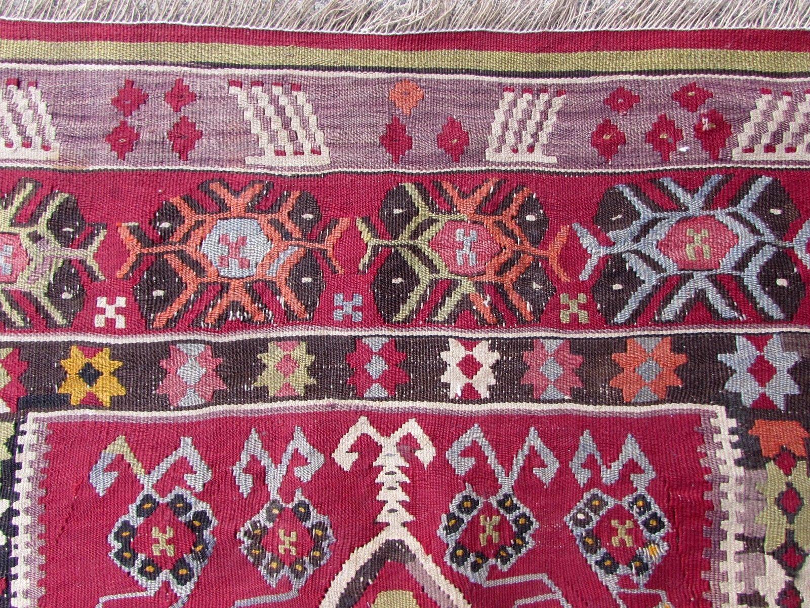 Handmade Antique Turkish Melas Kilim, 1910s, 1Q0293 1