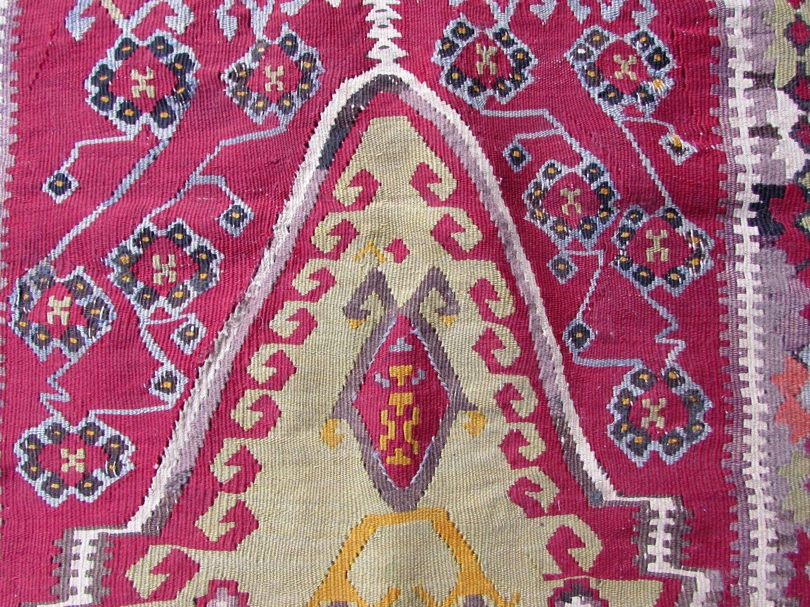 Handmade Antique Turkish Melas Kilim, 1910s, 1Q0293 2