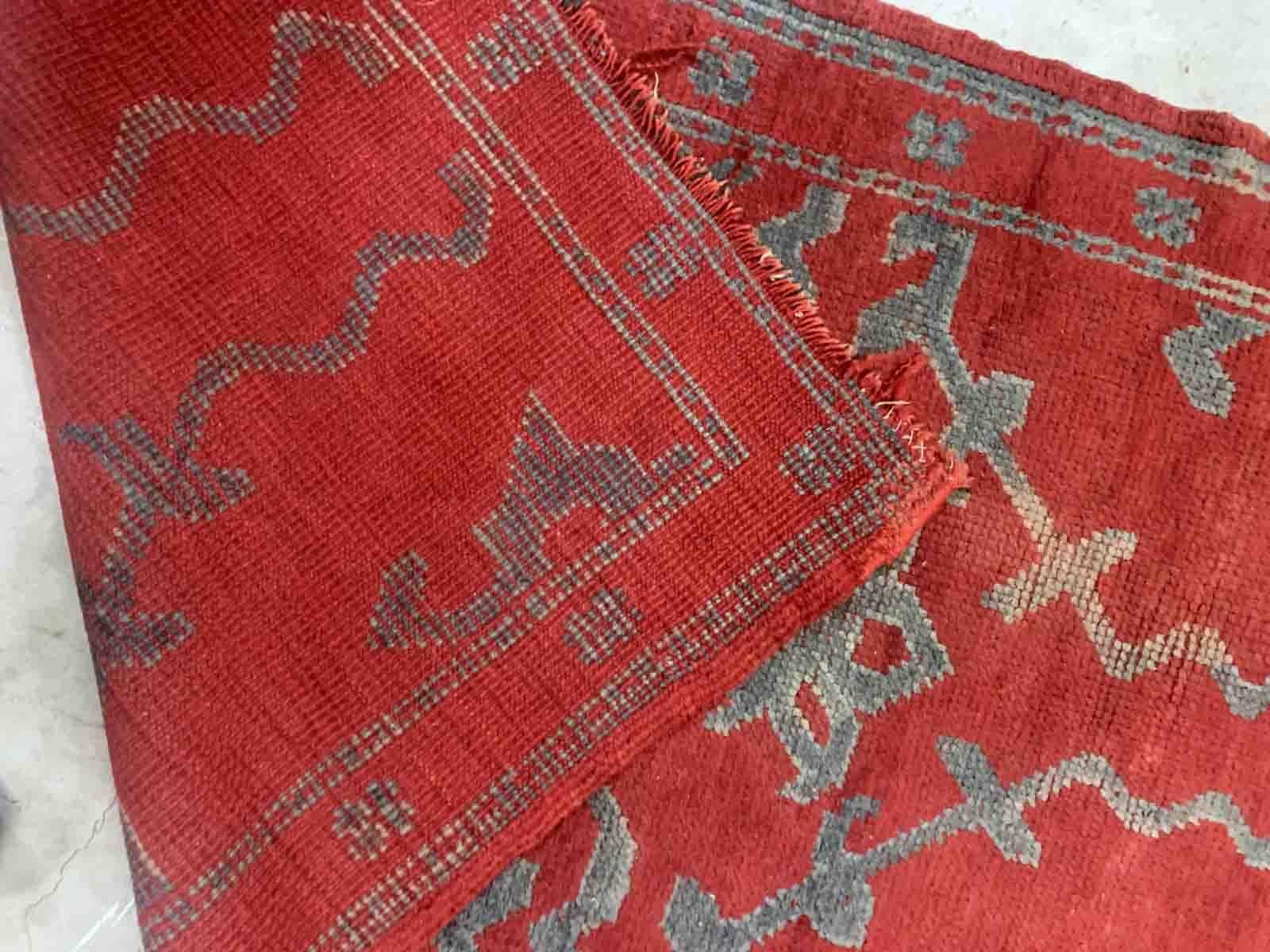 Handgefertigter antiker türkischer Oushak-Teppich, 1880er Jahre, 1B945 im Zustand „Relativ gut“ im Angebot in Bordeaux, FR