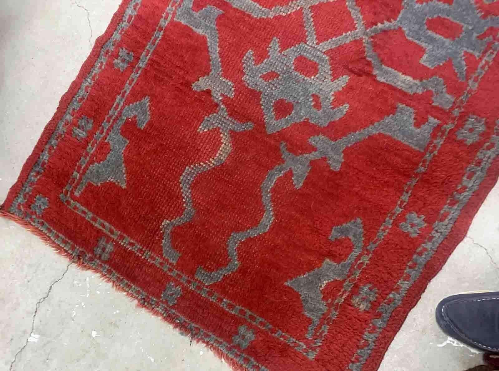 Handgefertigter antiker türkischer Oushak-Teppich, 1880er Jahre, 1B945 (Spätes 19. Jahrhundert) im Angebot