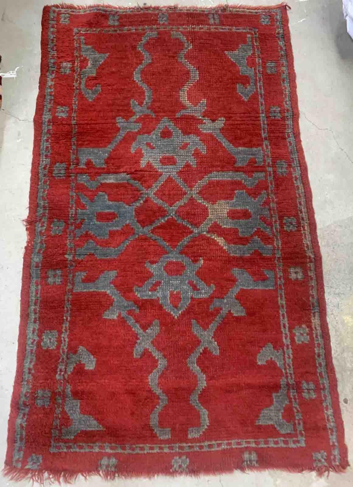 Handmade Antique Turkish Oushak Rug, 1880s, 1B945 For Sale 1