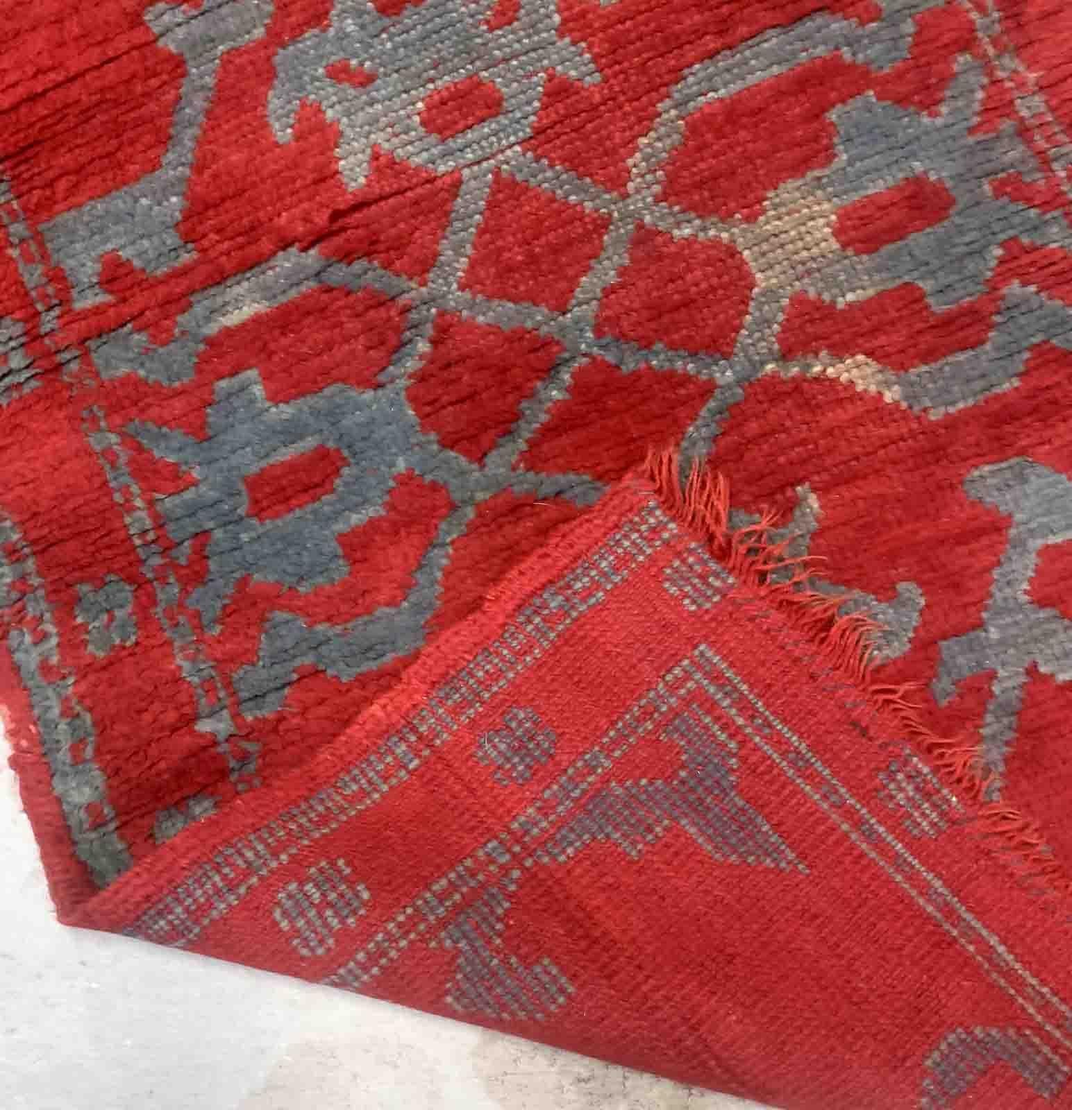 Handgefertigter antiker türkischer Oushak-Teppich, 1880er Jahre, 1B945 im Angebot 2