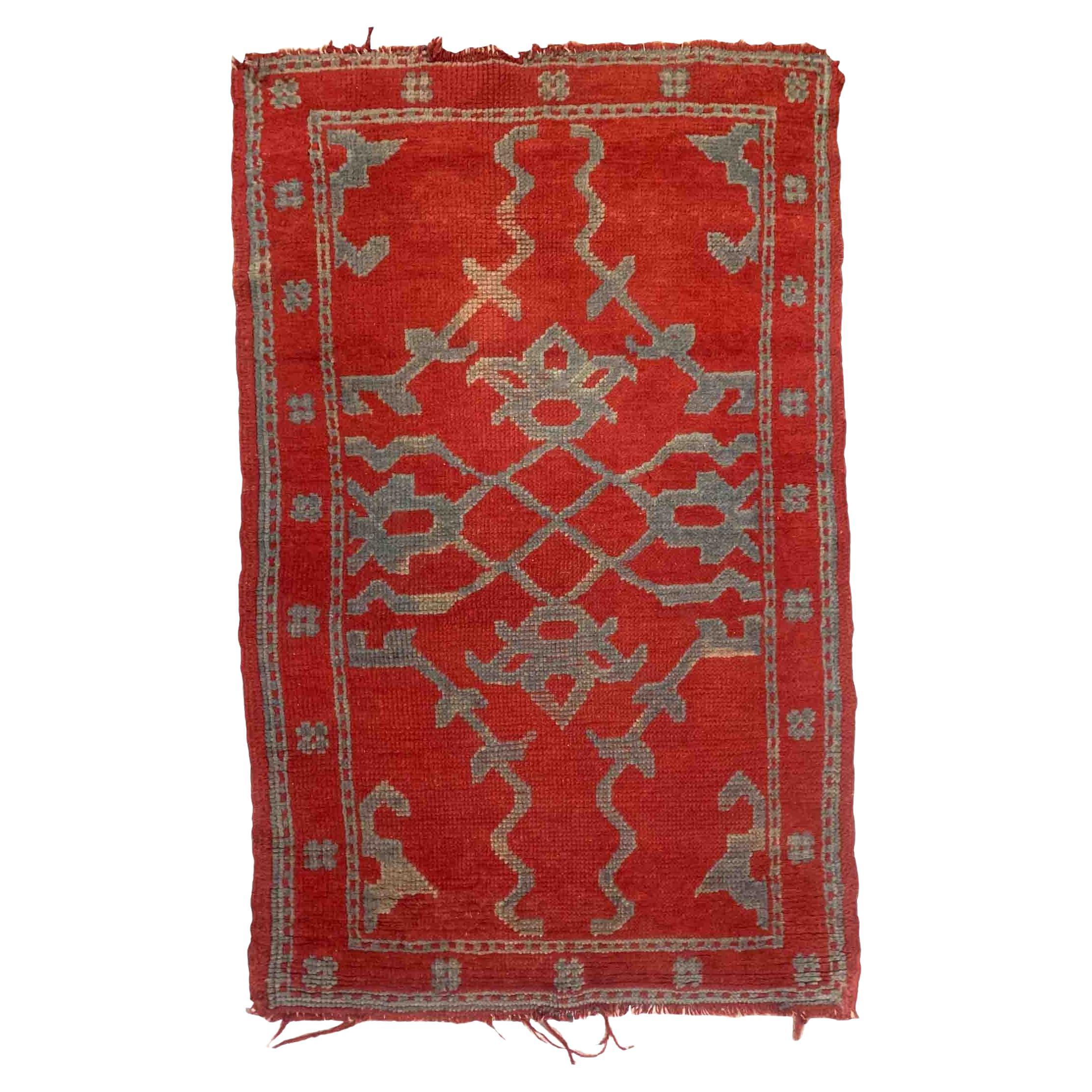 Handmade Antique Turkish Oushak Rug, 1880s, 1B945