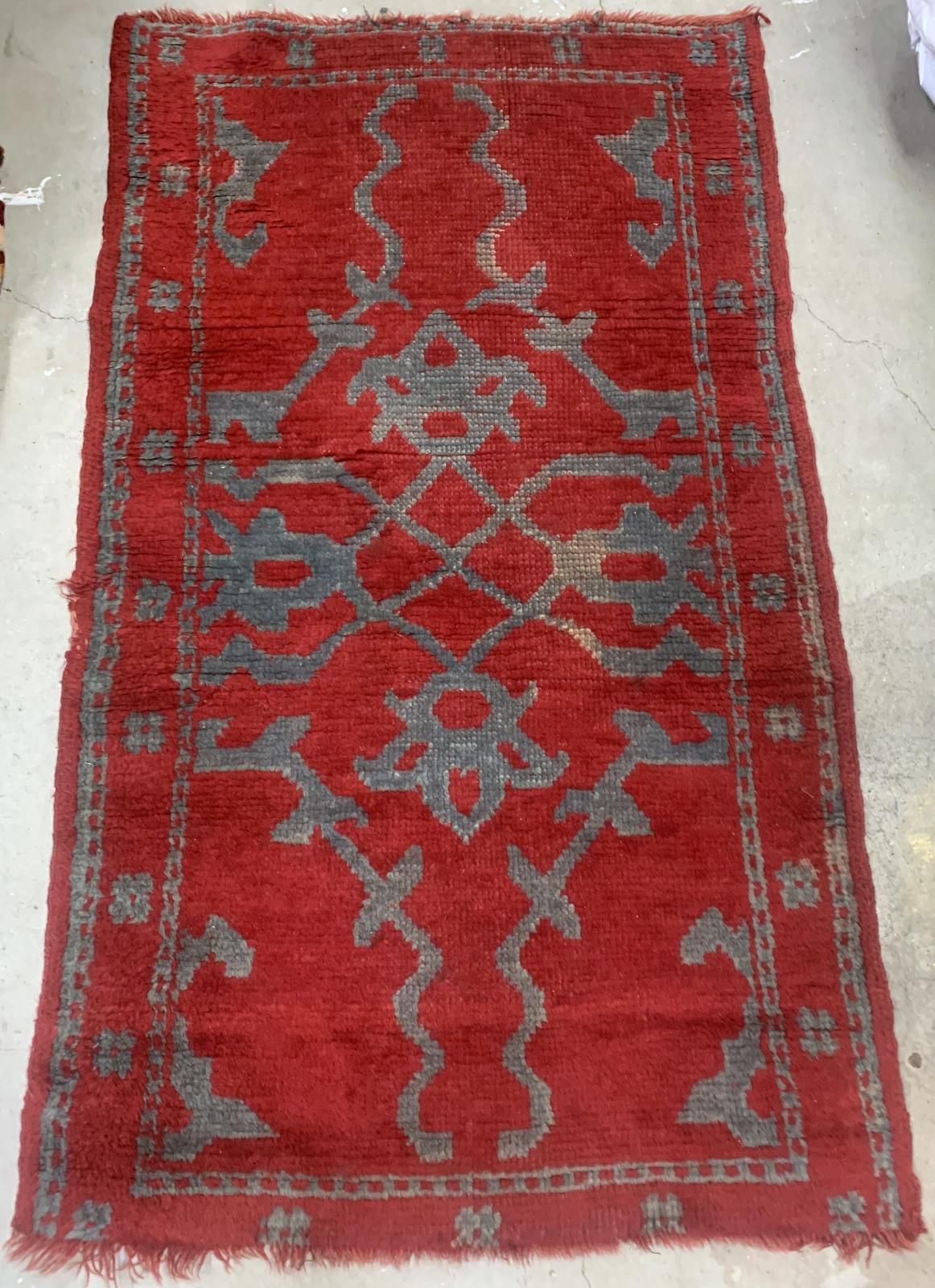 Handmade Antique Turkish Oushak Rug, 1880s, 1B951 For Sale 1