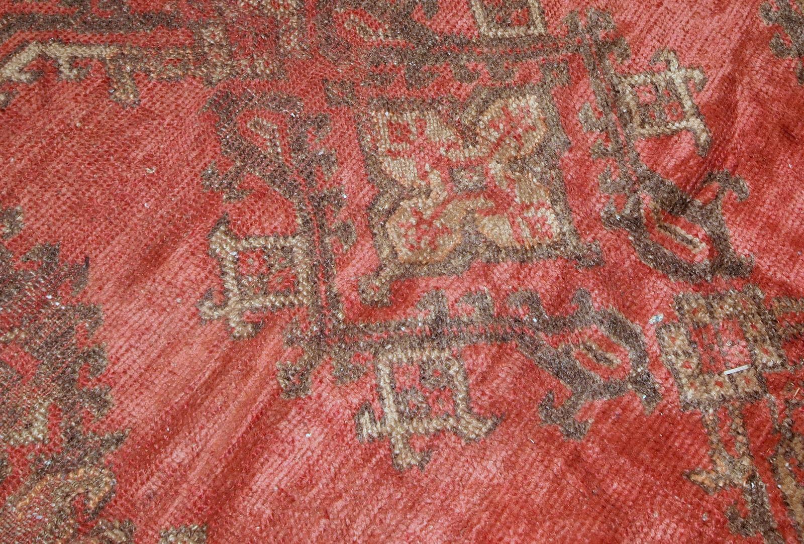 Turc Tapis turc ancien d'Oushak fait à la main, années 1900, 1B764 en vente