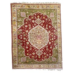 Handgefertigter antiker türkischer Oushak-Teppich, 1910er Jahre, 1B909