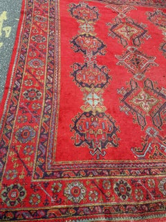 Handmade Antique Turkish Oushak Rug 8.11' x 11.7', 1900s - 2B63