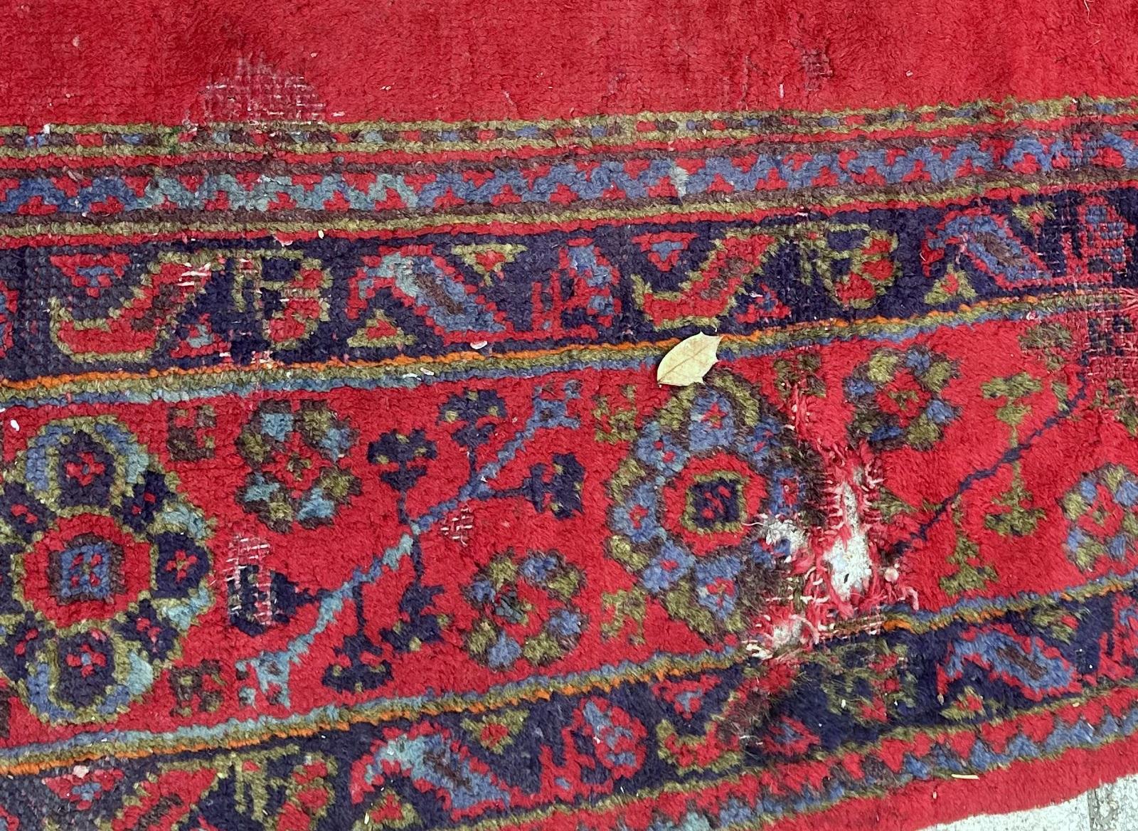 Early 20th Century Handmade Antique Turkish Oushak Rug 8.11' x 11.7', 1900s - 2B63 For Sale