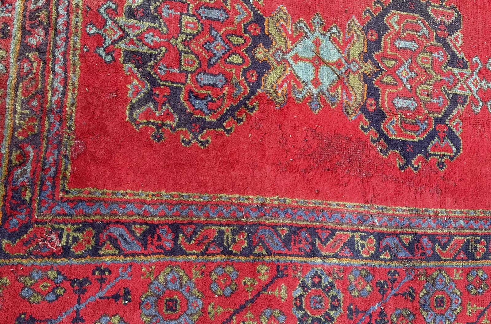 Handmade Antique Turkish Oushak Rug 8.11' x 11.7', 1900s - 2B63 For Sale 1