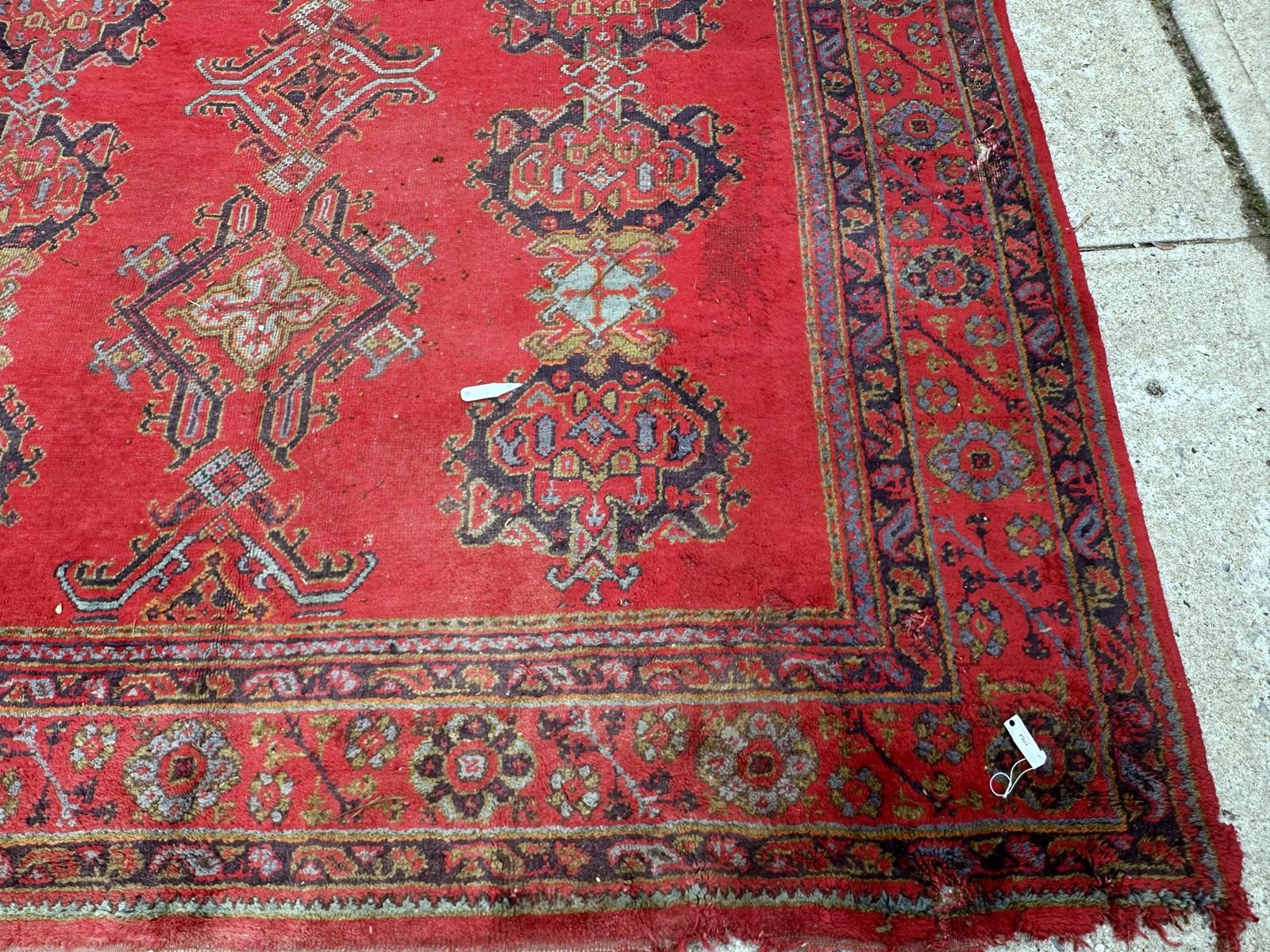 Handmade Antique Turkish Oushak Rug 8.11' x 11.7', 1900s - 2B63 For Sale 2