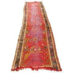 Handmade Antique Turkish Oushak Runner, 1870s, 1Q0279