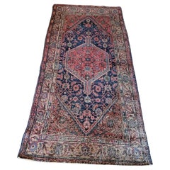 Handmade Antique Turkish Sparta Distressed Rug 3.6' x 7.2', 1920s - 1L11