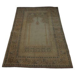 Ancien tapis de prière turc Transilvania fait main 4.2' x 6.2', 1880s - 1D65