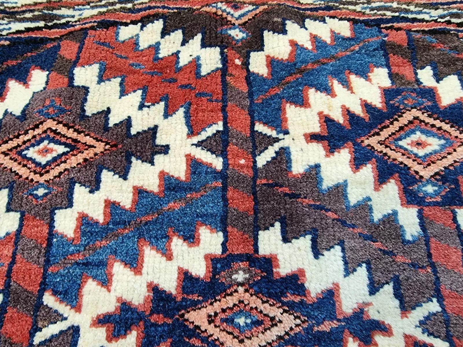 Noué à la main Tapis Asmalik turc ancien de collection fait à la main 2,2' x 3,7' 1880s - 1D146 en vente