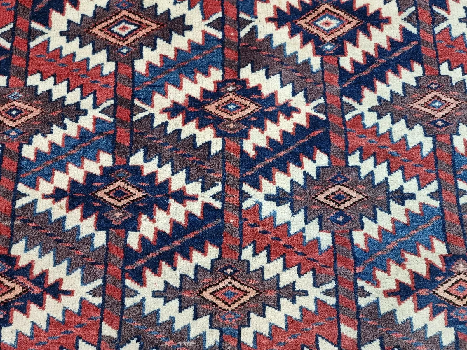 Tapis Asmalik turc ancien de collection fait à la main 2,2' x 3,7' 1880s - 1D146 Bon état - En vente à Bordeaux, FR