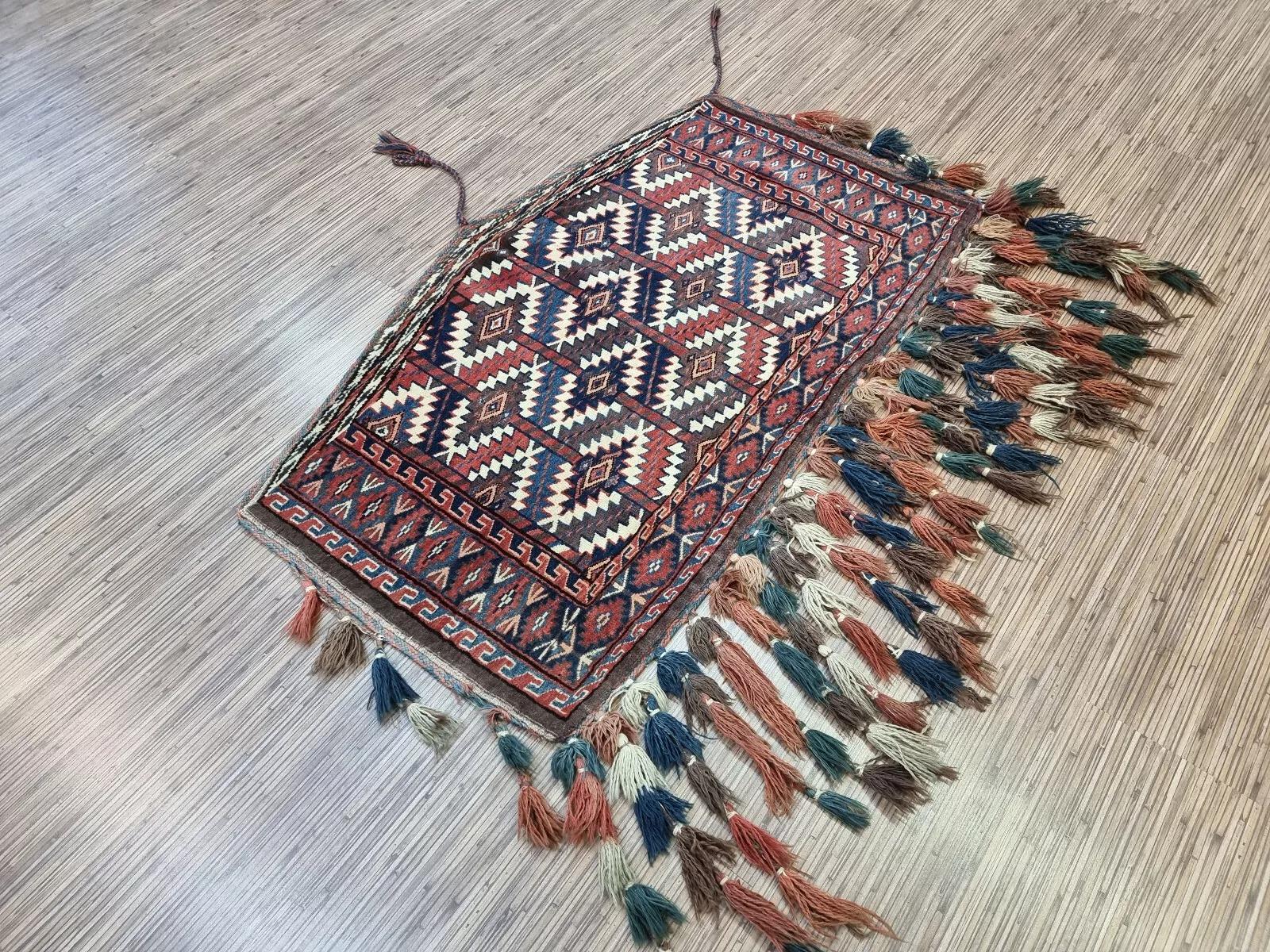 Tapis Asmalik turc ancien de collection fait à la main 2,2' x 3,7' 1880s - 1D146 en vente 1