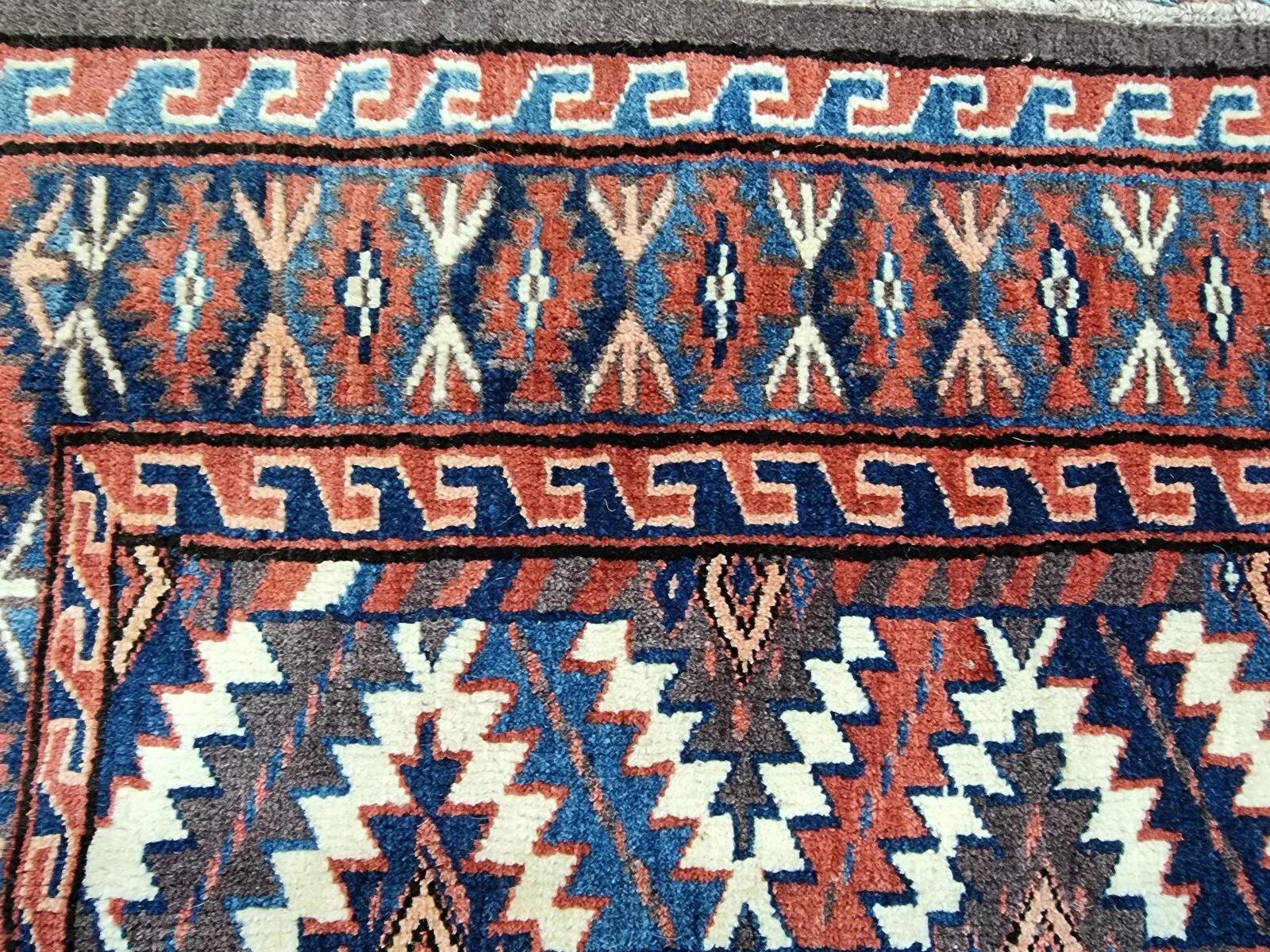 Tapis Asmalik turc ancien de collection fait à la main 2,2' x 3,7' 1880s - 1D146 en vente 3