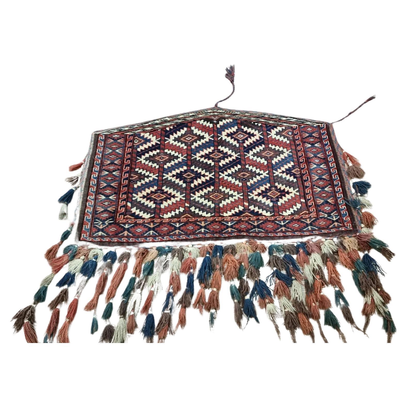 Tapis Asmalik turc ancien de collection fait à la main 2,2' x 3,7' 1880s - 1D146